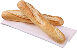S/B HALF BAGUETTES WHT par baked 52X130G