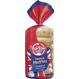 TIP TOP ENGLISH MUFFIN (400G) 6X6PKT