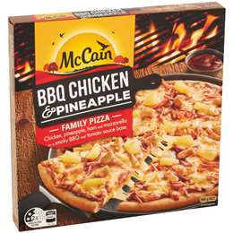 McCAIN FAMILY PIZZA BBQ CHK & PINEAPPLE 8X500G