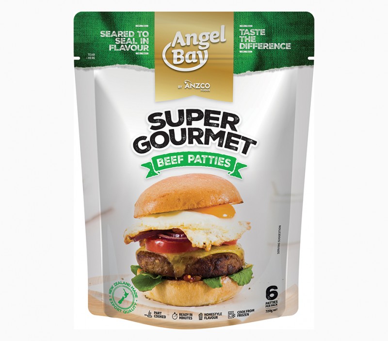 ANGEL BAY SUPER GOURMET BURGER RETAIL PACKS 10X6X120G