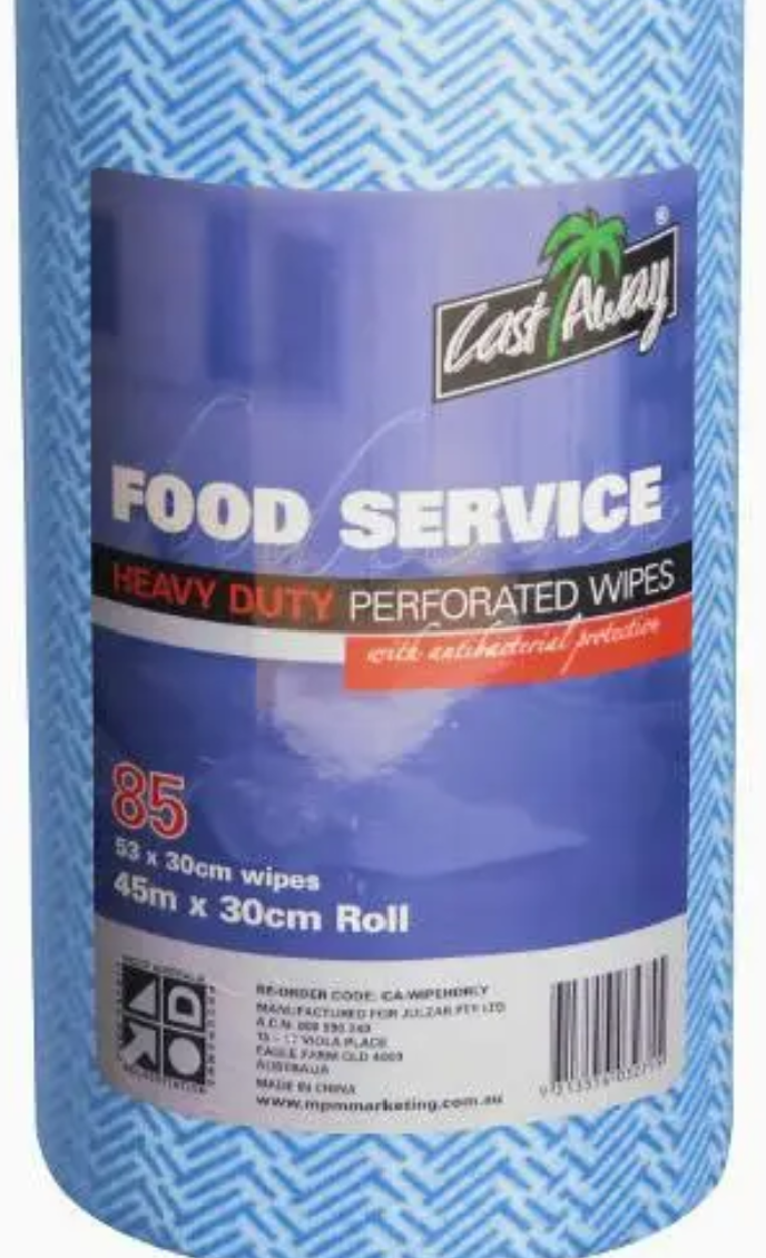 H/DUTY WIPES BLUE ROLL 1X4
