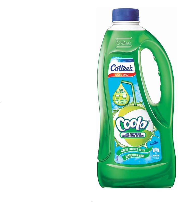 COTTEES CORDIAL COOLA LIME 8X1LT
