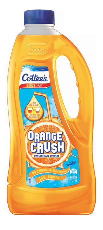 COTTEES CORDIAL ORANGE 8X1LT