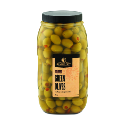 S/H STUFF GREEN OLIVES 6X2KG PLASTIC