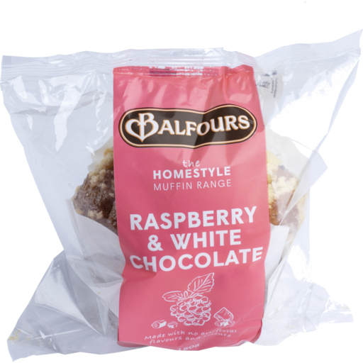 BALFOURS MUFFINS - HS RASPBERRY (& WHT CHOC) 15X150G