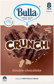 BULLA CRUNCH DOUBLE CHOC ICE CREAM STICK 5X8PACK