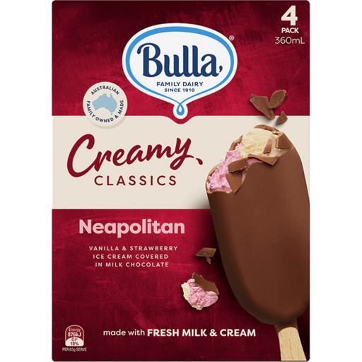 BULLA NEAPOLITAN ICE CREAM STICK 6X4PACK