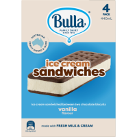 BULLA VANILLA ICE CREAM SANDWICH 4X4PACK