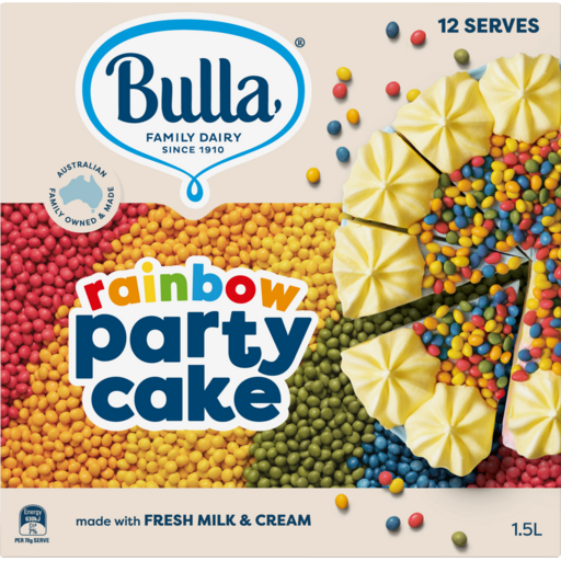 BULLA RAINBOW ICE CREAM CAKE 4X1.5LT
