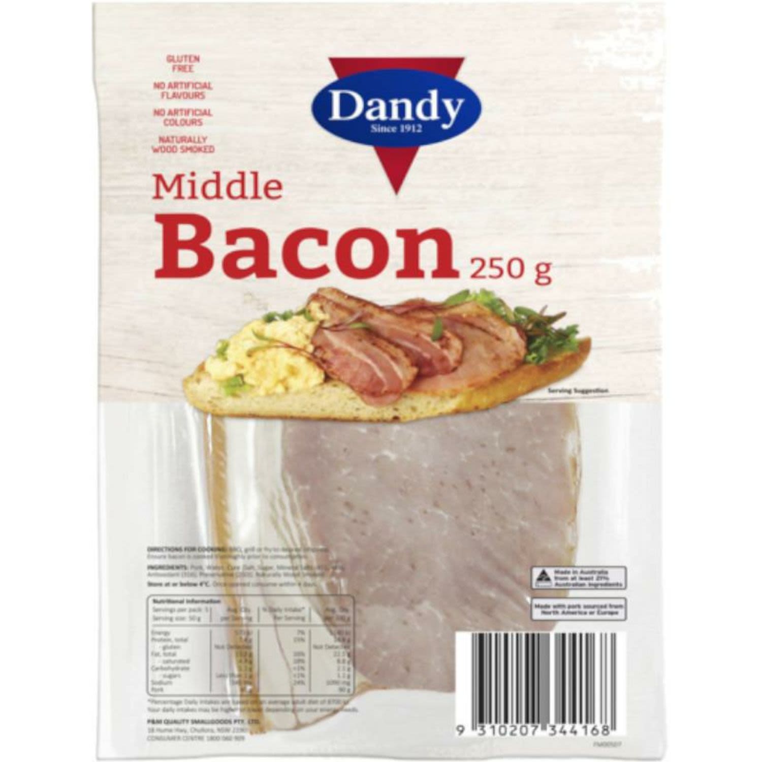 DANDY MIDDLE BACON 12X250G