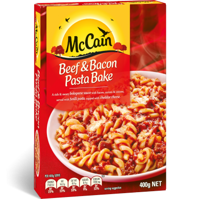 McCAIN BEEF & BACON PASTA BAKE 10X400G