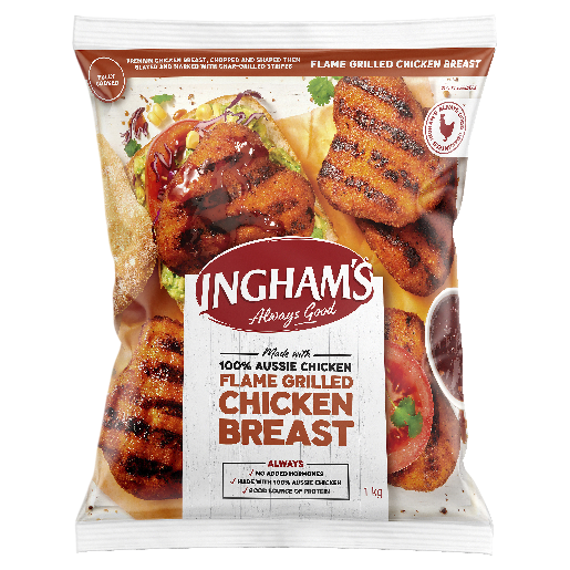 INGHAM'S FLAME GRILLED BREAST FILLET 5X1KG