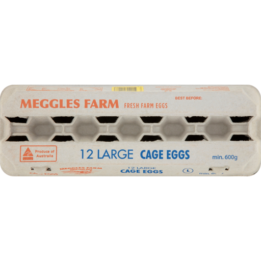 MEGGLES CAGE EGGS RETAIL LARGE 15X1DZ