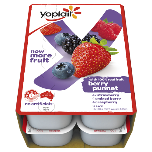 YOPLAIT BERRY PUNNET YOGHURT 4X12X100G