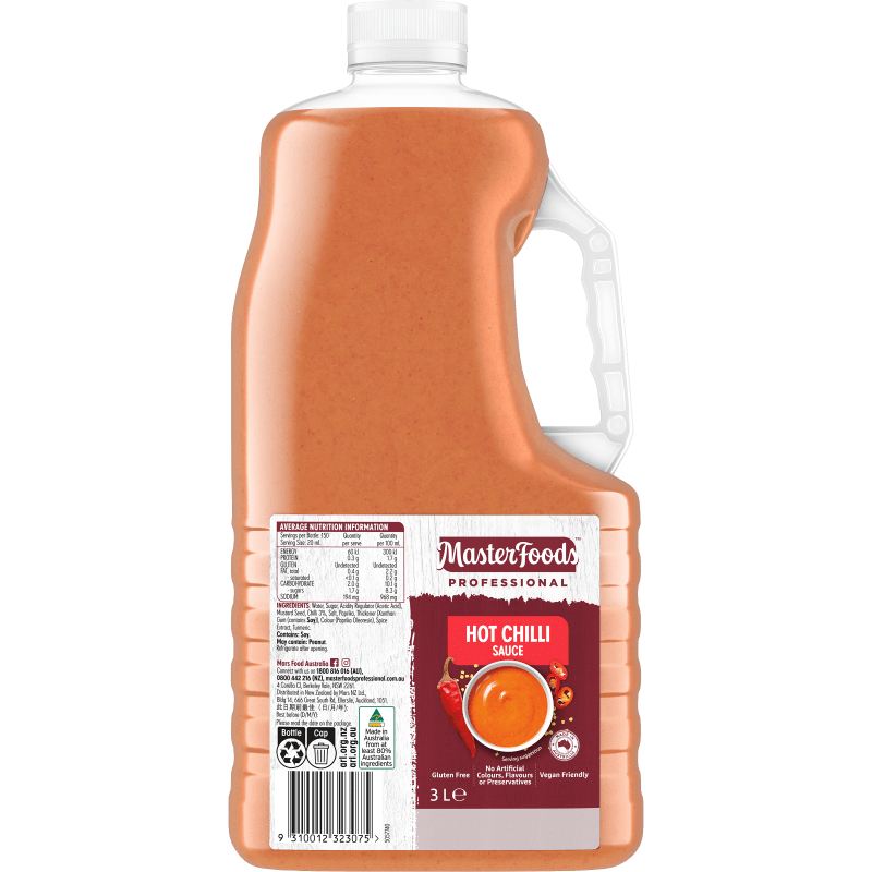 M/F CHILLI SAUCE "HOT' 4X3LT