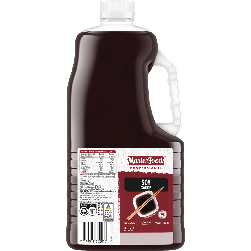 MASTERFOODS SOY SAUCE GLUTEN FREE 4X3LT