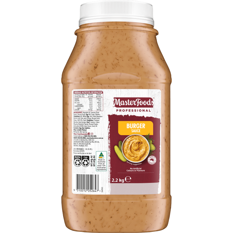 M/F BURGER SAUCE 6X2.2KG