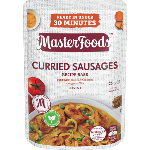 M/F CURRIED SAUSAGES SAUCE 8X175G