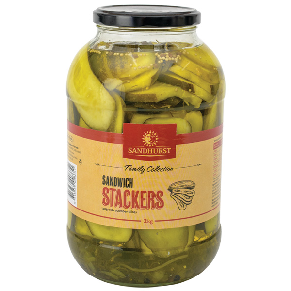 S/H GHERKINS SLICED SANDWICH STACKERS 6X2.2KG - PET