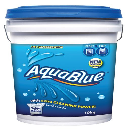 AQUA BLUE LAUNDRY POWDER BUCKET 1X10KG