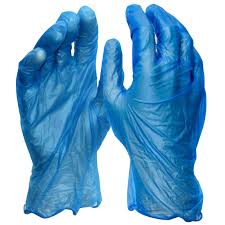 BLUE VINYL POW FREE GLOVE - MEDIUM 10X100