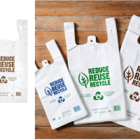 WHITE RE- USABLE CHECKOUT BAG - LARGE 5 SLV X 200PC