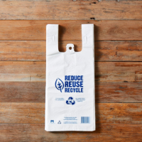 WHITE RE-USABLE CHECKOUT BAG - SMALL 5SLV X 200PC