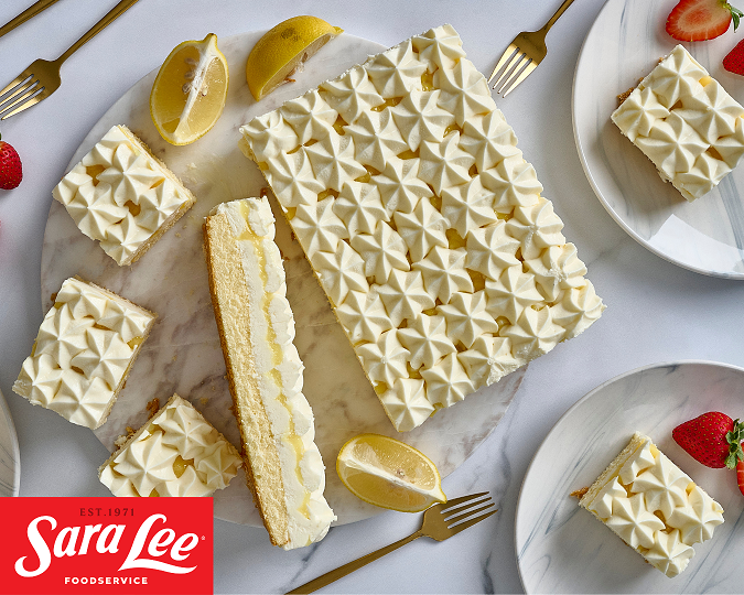 SARA LEE LEMON CHEESECAKE TRAY CAKE 6X1.35KG